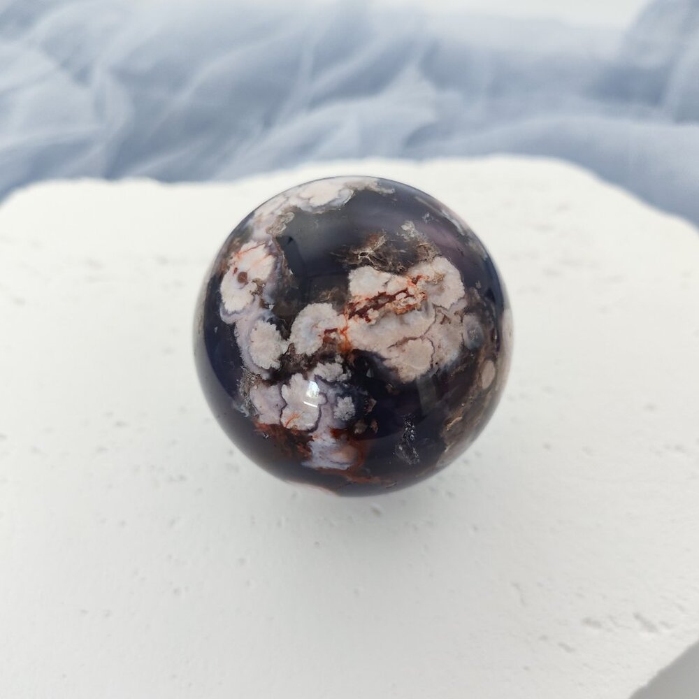 Blue Flower Agate Sphere